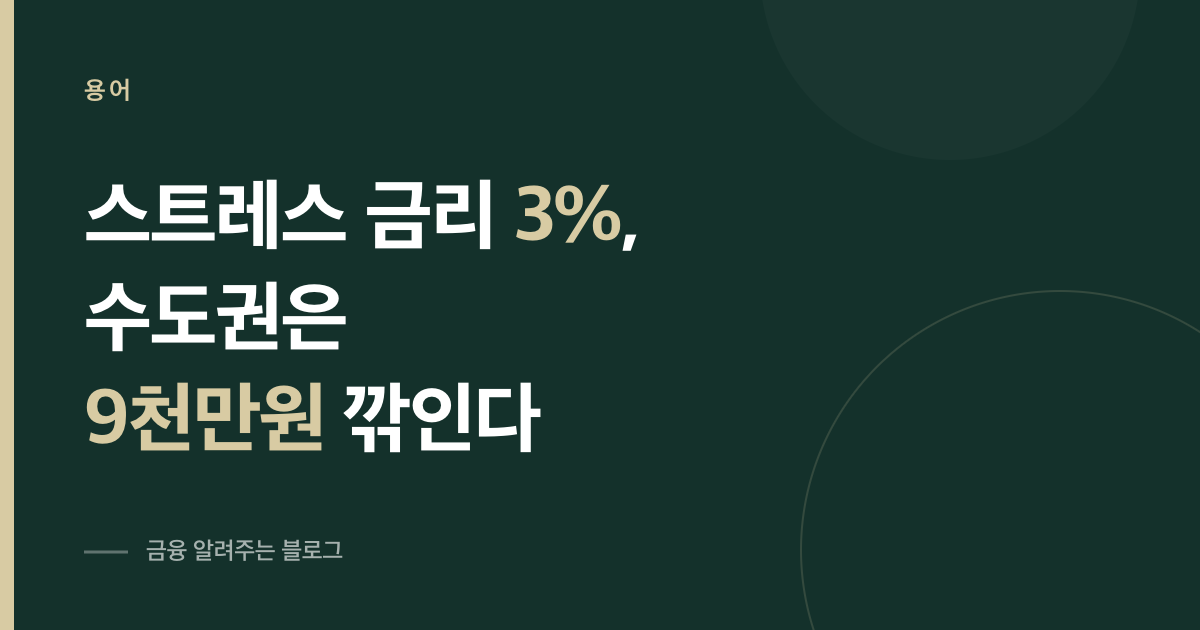 스트레스 금리 3%가 붙는 수도권 주담대의 한도가 9천만원 깎인다는 내용의 썸네일